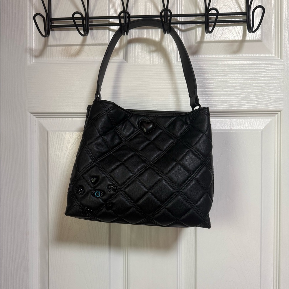 Betsey Johnson Black Quilted Shoulder Bag